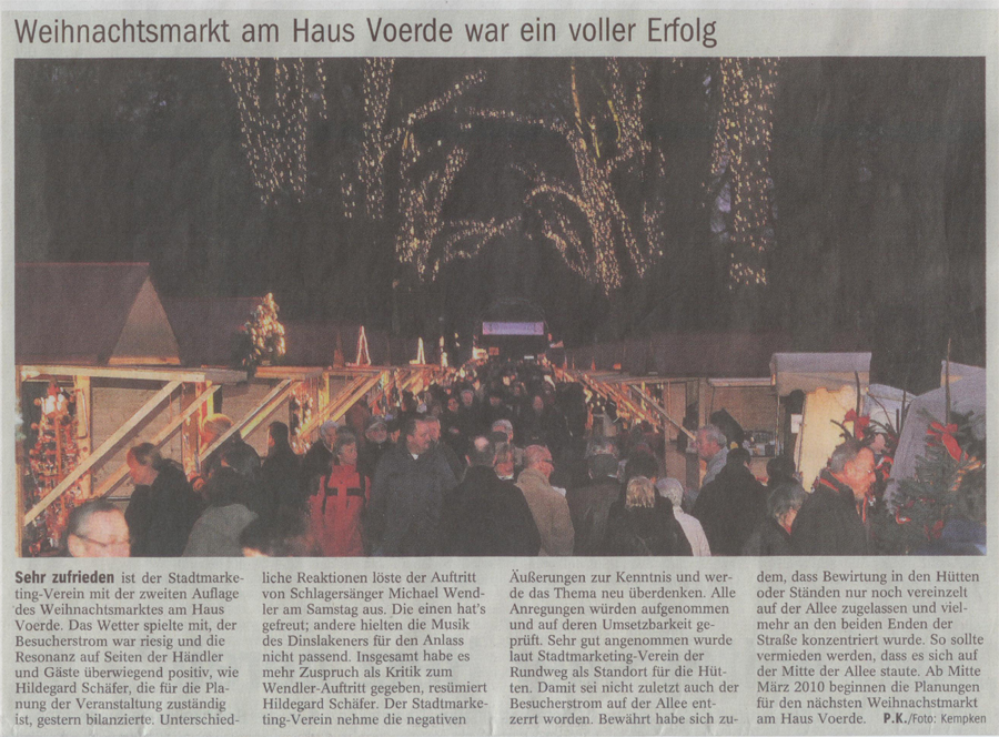 Weihnachtsmarkt Wasserschloss Voerde 