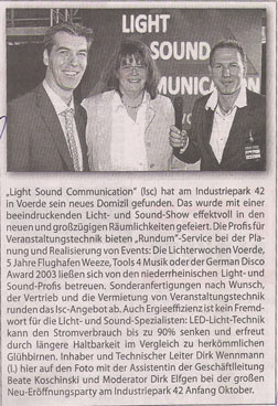 Presseartikel zur Neueröffnung LSC Voerde Presseartikel zur Neueröffnung LSC Voerde